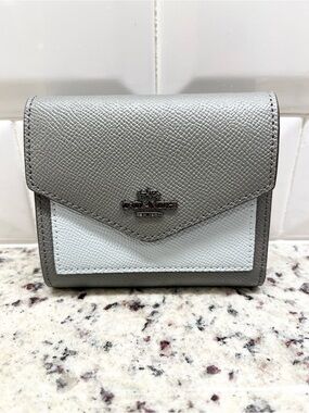 Coach Gray Color Block Tri-fold Wallet NWOT